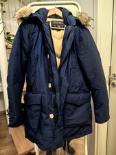 Original Woolrich Polar Parka Herren Blau mit Kapuze Daunenjacke Daunenparka