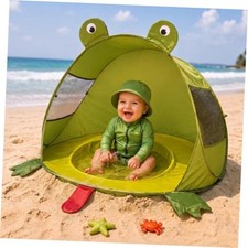 USA Based, Baby Beach Tent Sun Shelter Portable Pop-Up UV Baby Frog