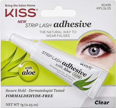 KISS STRIP LASH ADHESIVE FORMALDEHYDE - FREE KPLGL05 CLEAR 0.24 OZ. Pack of  2