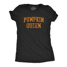 Womens Pumpkin Queen T Shirt Funny Halloween Jack-O-Lantern Autumn Graphic