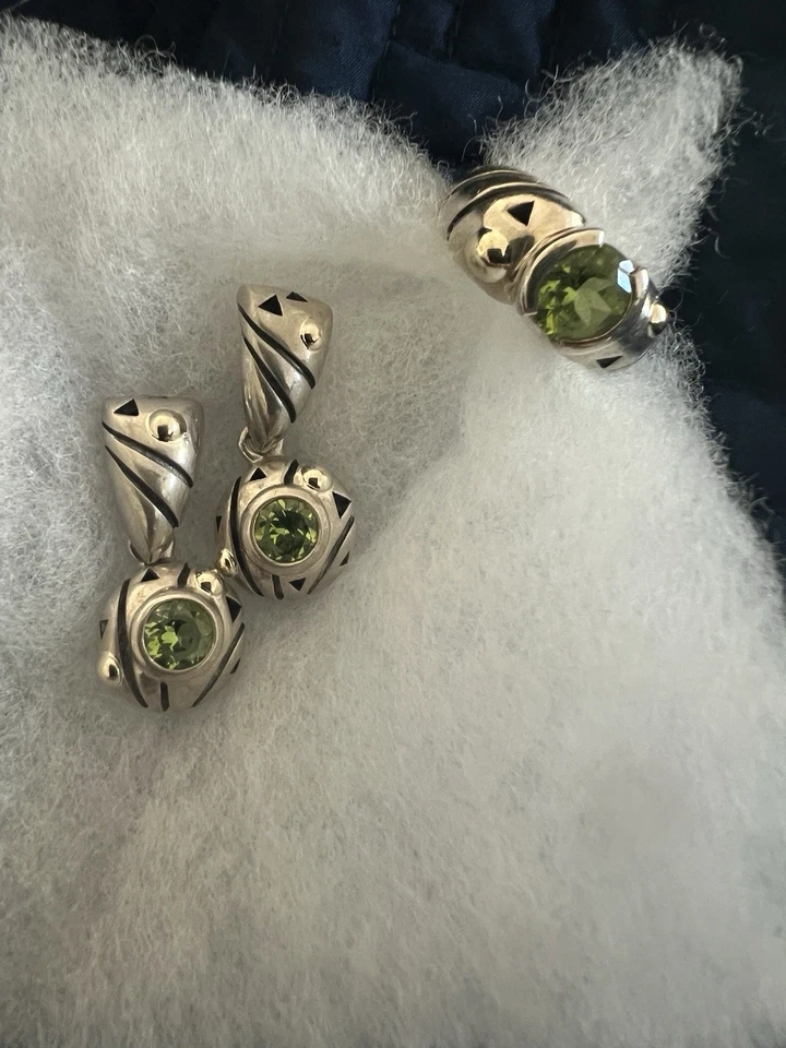 Brincos pendurados peridoto Denver Designer John Atencio SS com ouro 18k - Imagem 3 de 4