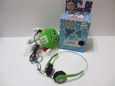 VINTAGE GREEN PLUSH M  M'S RADIO HEADPHONES BOX WORKS RADIO SHACK COLLECTORS ED