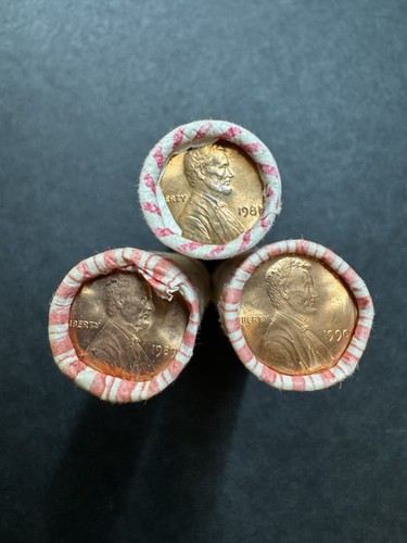(1989 P.) (1981 P.) (1990 P.) Lincoln Pennies. UNCIRCULATED! In Original Wrapper