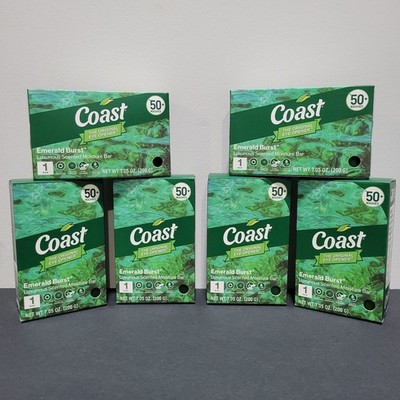 (6) Coast The Original Eye Opener Emerald Burst Bar Soap XL 7.05 Oz Bars