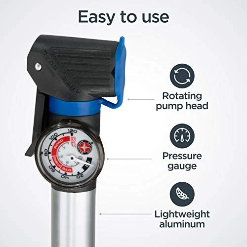 BOMBA MANUAL CUADRO BICICLETA SWINN AIR SPORT PLUS, CABEZAL BOMBA GIRATORIO, MANÓMETRO Foto 3 de 4