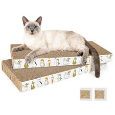 2 Pack Cardboard Cat Scratcher Pad with Catnips