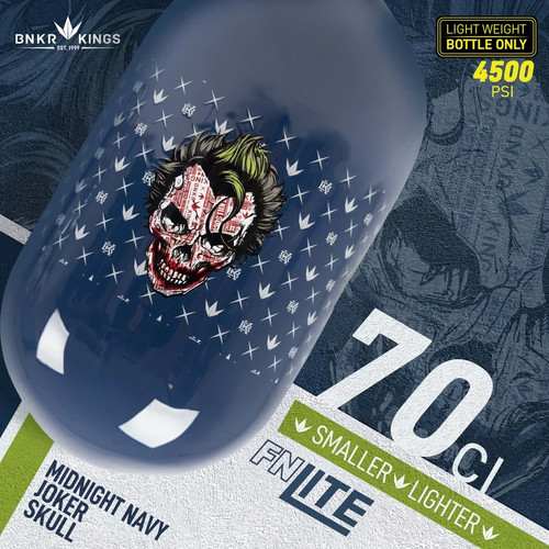 Bunkerkings FN Lite Air With NEW Reg- 70ci 4500psi - Midnight Navy Joker Skull