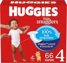 Huggies 66 Pack Little Snugglers Pooh Unisex Size 4 Disposable Baby Diapers