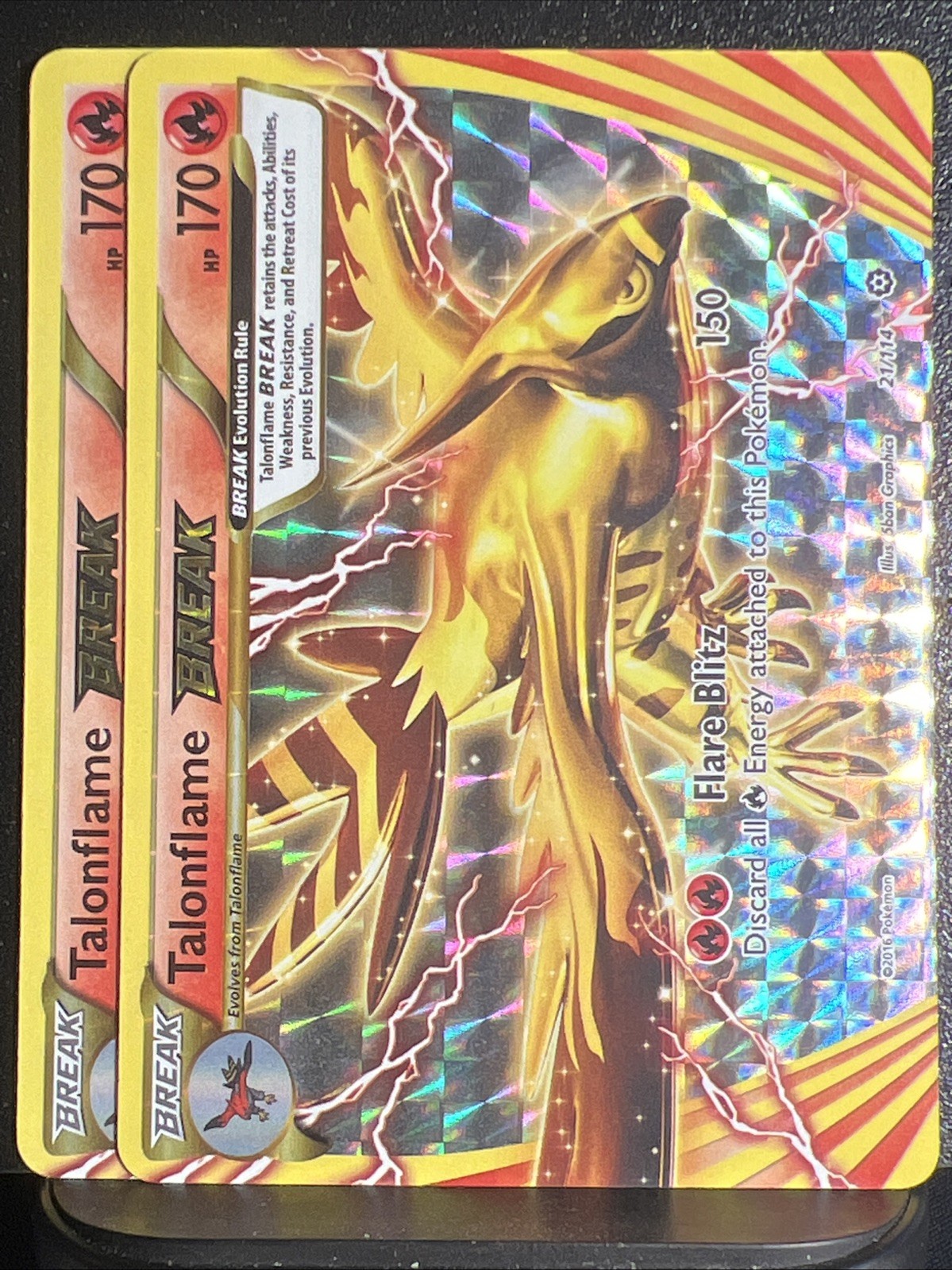 (2X) Pokémon TCG Talonflame BREAK 21/114 XY-Steam Siege Holo