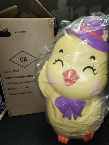 Cracker Barrel Light Up Easter Chick with Hat Blow Mold NEW 2025
