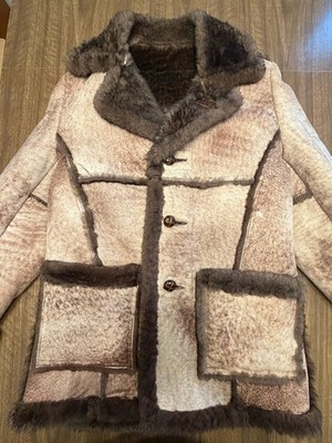 VTG Schott NYC Sheepskin Shearling Leather Coat Jacket Size Medium 40