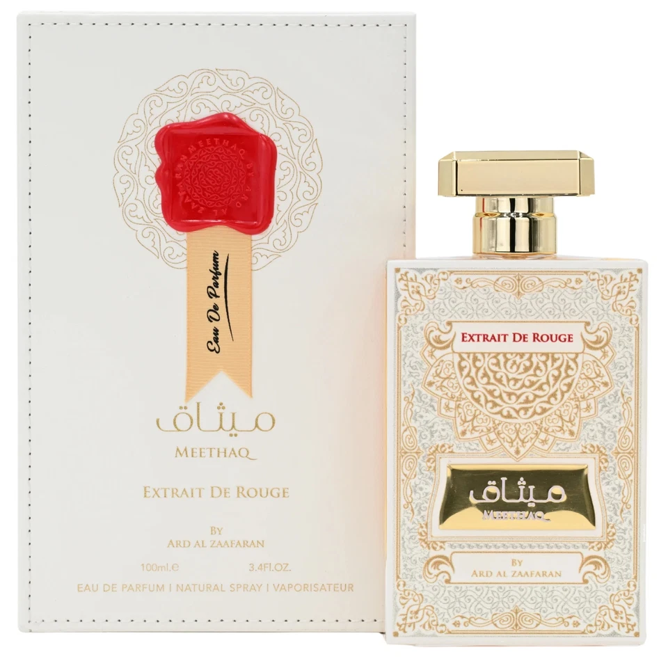 Meethaq Extrait De Rouge by Ard Al Zaafaran unisex EDP 3.3 / 3.4 oz New in Box