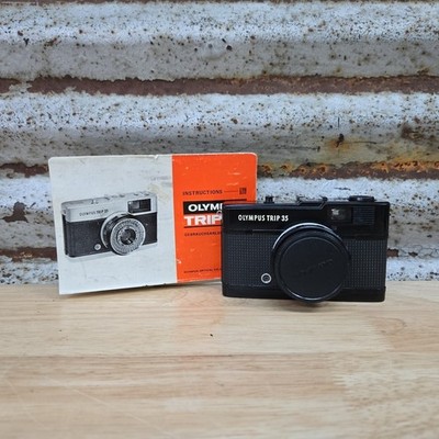 RARE Olympus Trip 35 Black Finish Point & Shoot Film Camera With