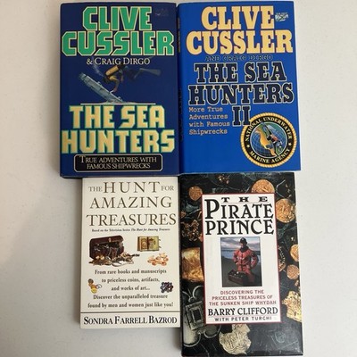 Treasure Hunting Book Lot 4 HC   Sea Hunters Pirate Prince Shipwreck Discovery C