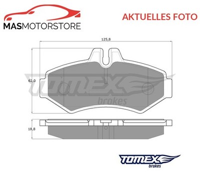 SATZ BREMSBELÄGE BREMSKLÖTZE HINTEN TOMEX BRAKES TX 12-34 P FÜR VW LT II