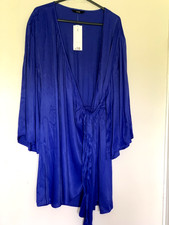 Ladies  Royal Blue  Stylish Wrap  Around  Short Mini Party  Dress Size 14