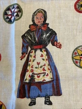 Vtg Kay Dee Colonial Kitchen Linen Tea Towel Pilgrims Dolly Dembo