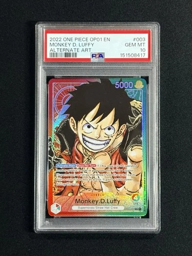 2022 One Piece OP-01 Alternate Art Wave 1 #003 Monkey D. Luffy Pre-Errata PSA 10