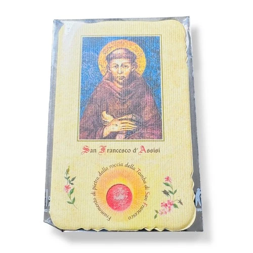 St. Francis Of Assisi 2nd Class Relic - Holy Card - Rock Fragment Of The Tomb