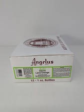  12 1 Oz Bottles Of Angelus Leather Neon Lava Orange Paint New