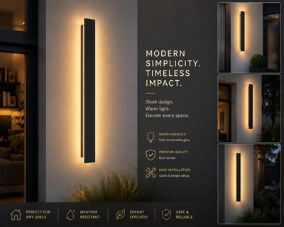 Moderne lange Streifen LED Wand Leuchte schwarz linear Wandleuchte Lampe Wohnzimmer Deko
