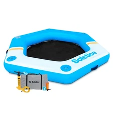 SOLSTICE ORIGINAL Inflatable Dock Float 6' Water Mat with Mesh Swim Lounge(Used)