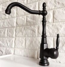 Oil Rubbed Bronze Kitchen Sink Faucet Swivel Spout Single Hole/Handle Mixer Tap