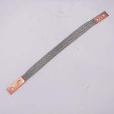 Burndy BD18 Flexible Ground Braid Copper 18" Length 2 Holes 2 Ferrules 7/16" Stu