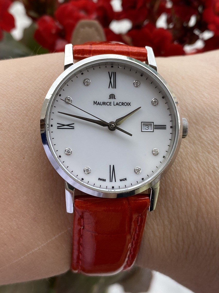 MAURICE LACROIX ELIROS DIAMOND WATCH EL1084 QUARTZ LADY 30mm SWISS