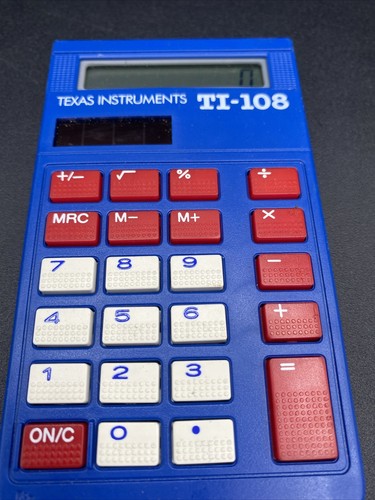 Texas Instruments TI-108 Solar Power Student School Calculator W/Cover Vintage - Picture 5 of 10