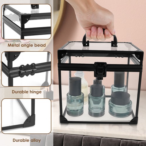Large Vanity Case Beauty Box Make up Cosmetic Nail Storage Lockable Travel$⇕ - Picture 5 of 22