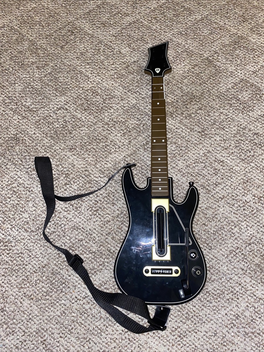 Manette Guitare Sans Fil Guitar Hero - Pour Xbox 360 Et PS3 - Noire Et Dorée - Testée Et Fonctionne
