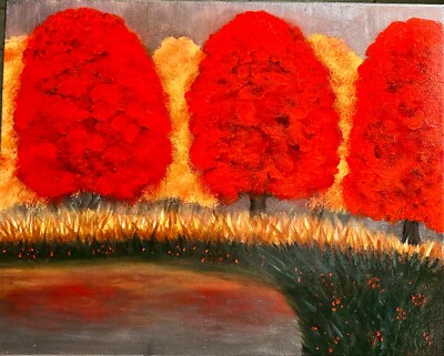 Autumn Trees by the Lake