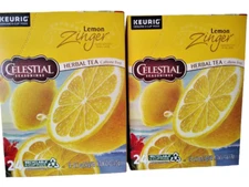 Celestial Seasonings Lemon Zinger Herbal Tea 24 Count Keurig KCups, Lot of 2
