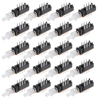 UXCELL Push Button Switch DPDT 6 Pin 1 Position Self-Locking Black 20pcs