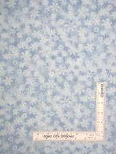 Christmas Fabric 20" Length 44"W Snowflakes Blue Cotton Timeless Treasures C6970