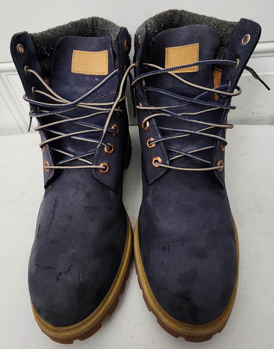 Timberland 6-Inch Premium Waterproof Navy Blue Suede Boots 
