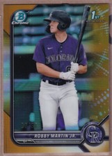 2022 Bowman Chrome Prospects Gold Refractors #BCP43 Robby Martin Jr. /50