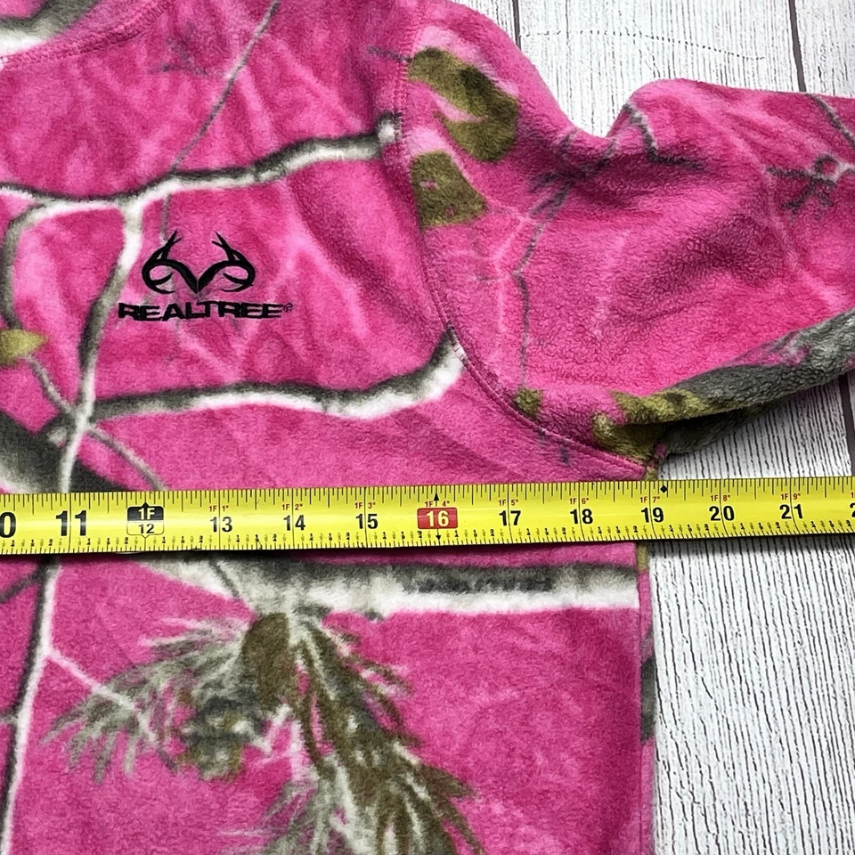 Realtree Womens Sz S Camouflage Pink Full Zip Fleece Hunting Jacket - Image 4 of 4