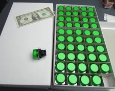 Omron 22MM Water Resistant Green Indicator Light Lens, Sealed Cover IP65 M22-FG