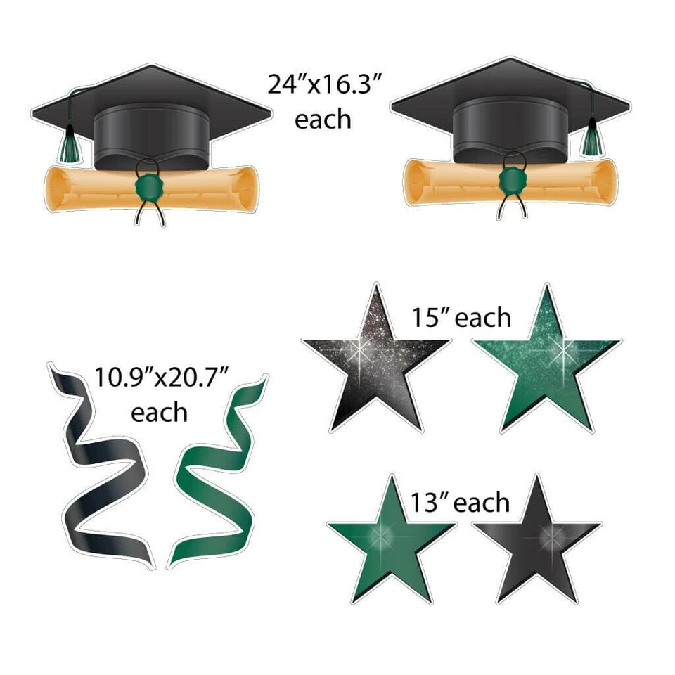 VictoryStore Congrats Grad Green Graduation Yard Display Graduate Decor 20025E - Image 4 of 4