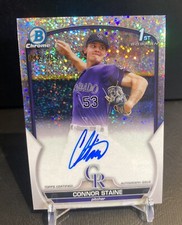 2023 Bowman Chrome - CONNOR STAINE- 1st Speckle Refractor AUTO/299-Rockies 💎