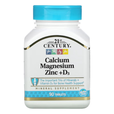 21st Century Calcium Magnesium Zinc + D3, 90 Tablet