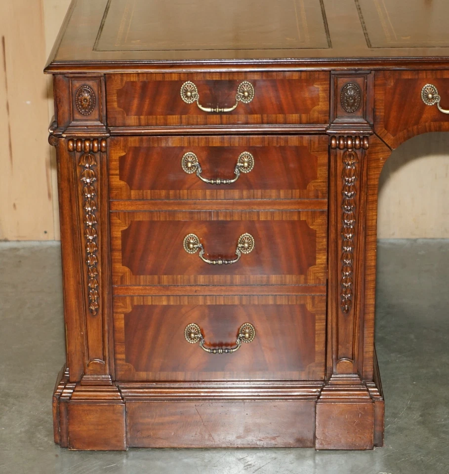 FULLY RESTORED EXTRA LARGE DOUBLE SIDED REGENCY TWIN PEDESTAL PARTNER DESK — 第 4/4 张图片
