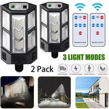 2 pack Solar Light Motion Sensor 3 Modes Lamp Outdoor Wall Street Yard Garden