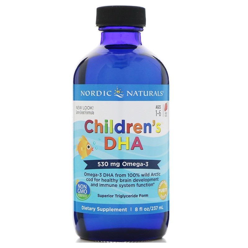 Childrens DHA, Cod Liver oil - Strawberry flavour (237ml) - Nordic Naturals