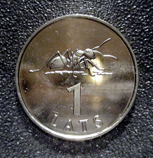 LATVIA-2003- 1 LATS P/L- ANT/COAT OF ARMS- LOW MINTAGE OF 255K-KM#58  GHI 2