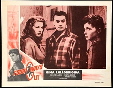 GINA LOLLOBRIGIDA Orig Movie Lobby Card Poster FOUR WAYS OUT Sexy Crime Drama