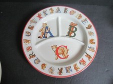 Tiffany Alphabet Bears Tiffany  Co 1994 Ceramic Divided Toddler Plate No chips