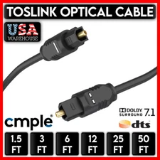 TOSLink Optical Cable Slim Fiber Optic Digital Audio S PDIF Sound Bar Cord LOT